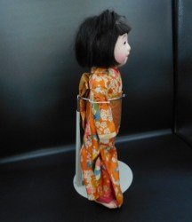 japanese girl orange print side